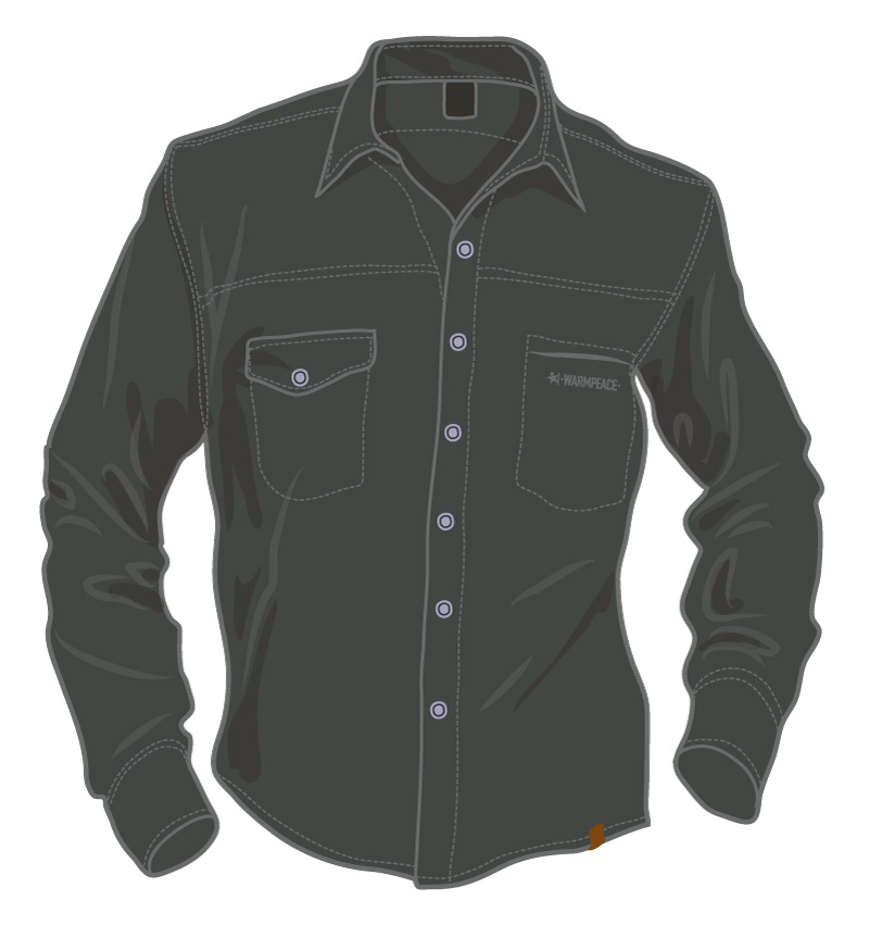 Pánská košile Warmpeace Thunder dark grey XL