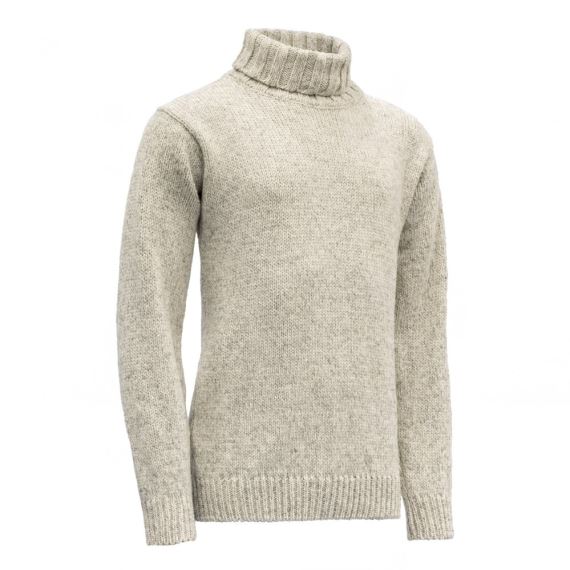 Unisex turistický svetr Devold Nansen Wool High Neck Grey Melange