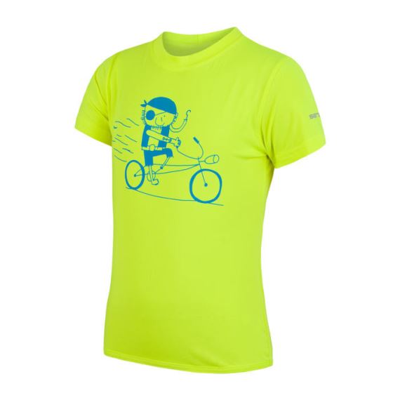 Dětské funkční tričko s krátkým rukávem a potiskem SENSOR Coolmax Fresh PT Pirate reflex žlutá