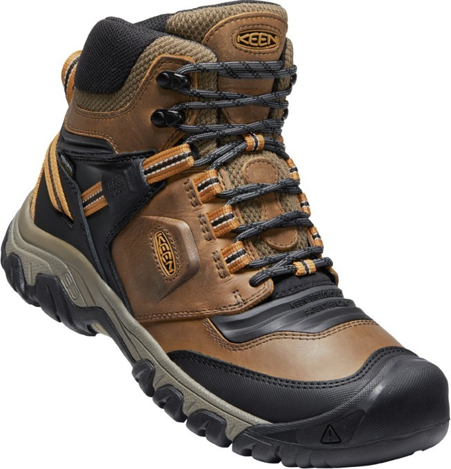 Pánské trekové boty KEEN Ridge Flex Mid WP Men bison/golden brown 10,5 UK