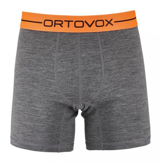 Pánské funkční boxerky z merino vlny Ortovox 185 Rock´n´Wool Boxer grey blend
