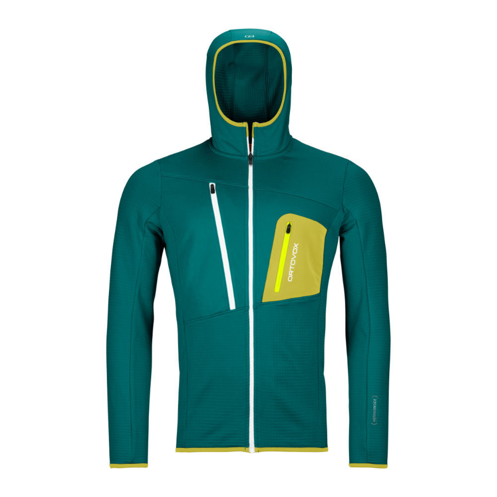 Pánská mikina Ortovox Fleece Grid Hoody M pacific green L