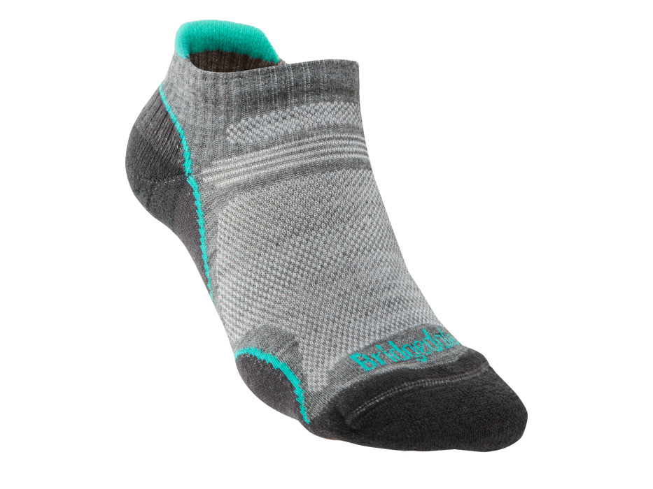Dámské letní turistické ponožky Bridgedale Hike UL T2 MP Low mid grey/surf L (7-8,5 UK)
