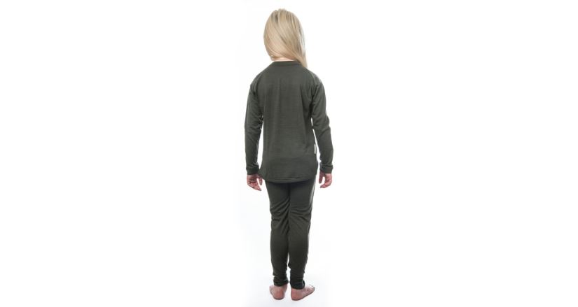 Dětský merino set Sensor Merino Air triko + spodky olive green (3)
