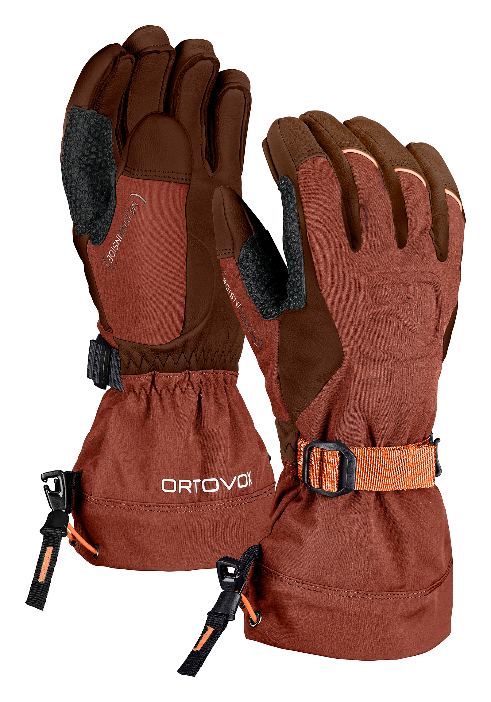 Pánské rukavice ORTOVOX Merino Freeride Glove Clay orange S