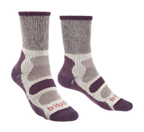 Ponožky Bridgedale Hike Lightweight Boot Cotton Cool Comfort Women's plum/350