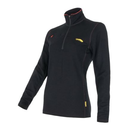 Dámská funkční mikina SENSOR Merino Upper krátký zip černá