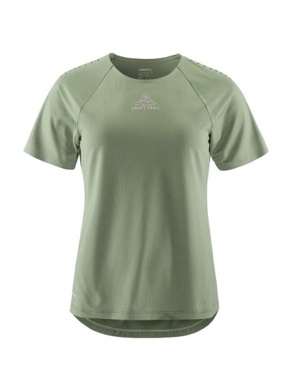 Dámské běžecké triko Craft PRO Trail SS zelená, celkový pohled na produkt.