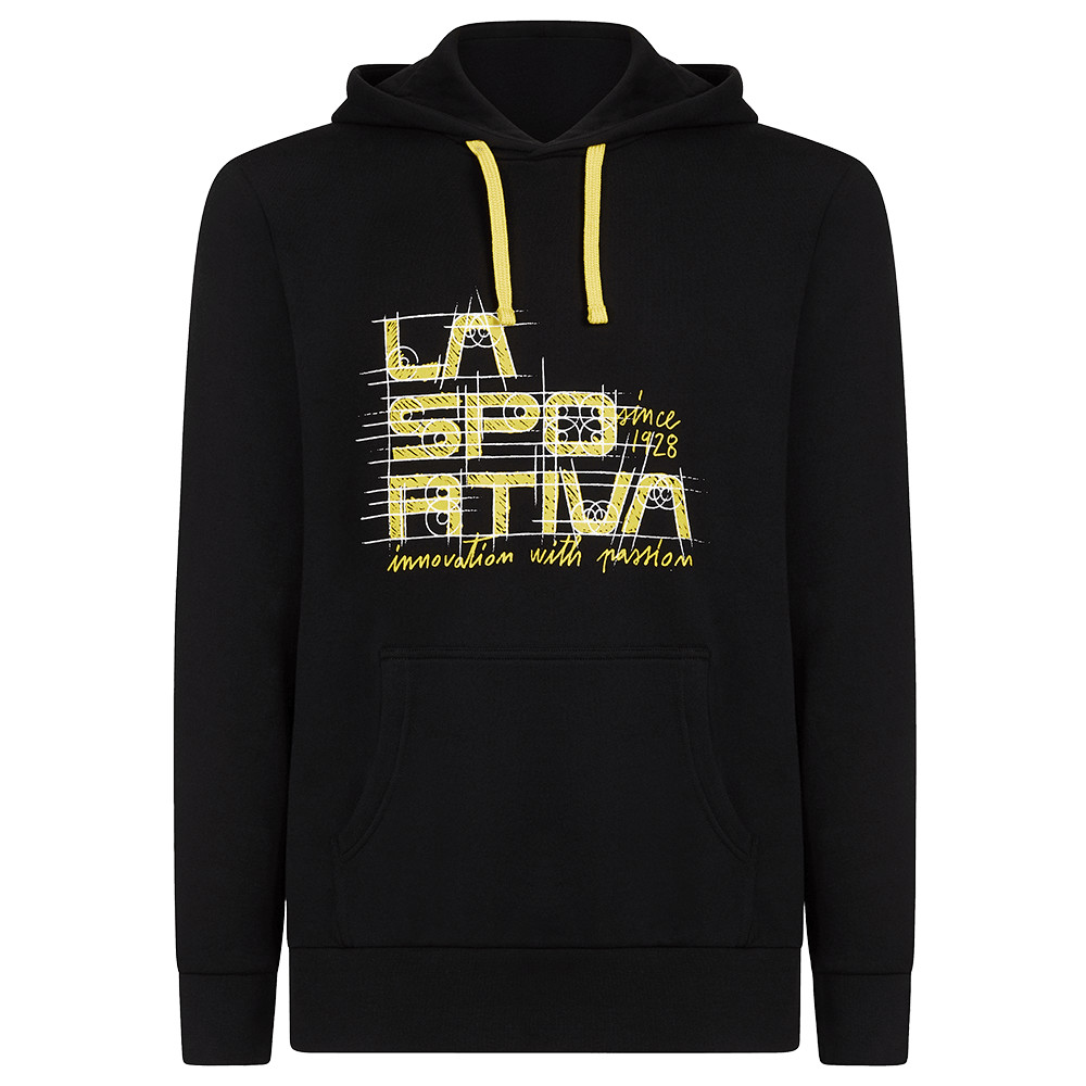 Pánská bavlněná mikina La Sportia Project Hoody M Black/Yellow L