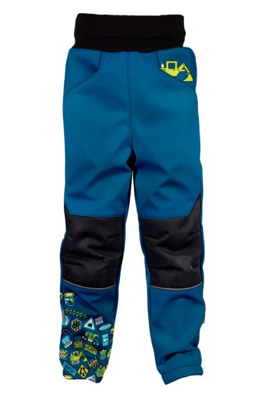 Dětské zateplené softshellové kalhoty WAMU Bagr modrá