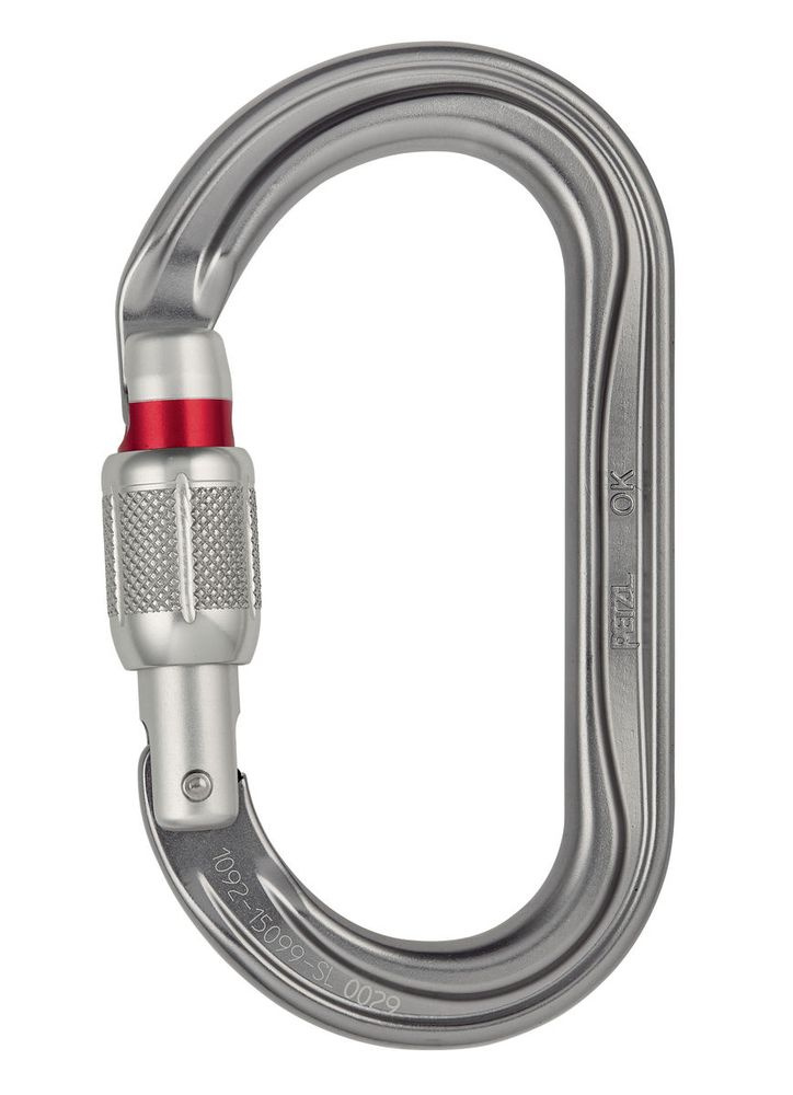 Karabina PETZL OK screw-lock stříbrná