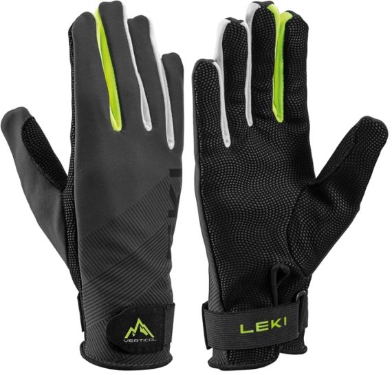 Unisex rukavice Leki Guide charcoal-neon yellow-white