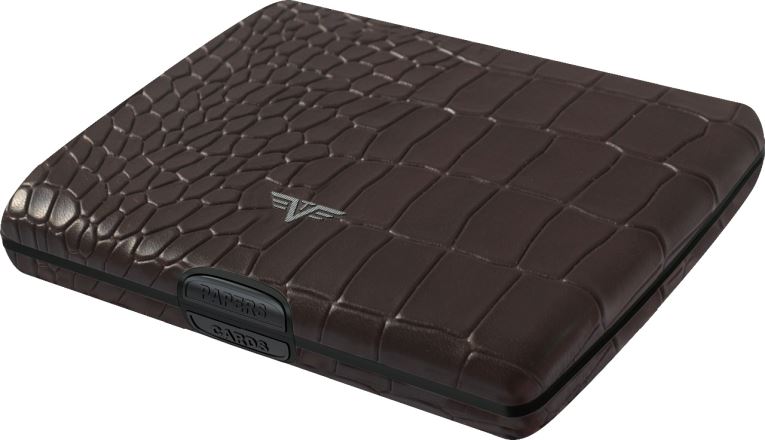 Peněženka Papers &amp; Cards RAY - leather Croco Brown