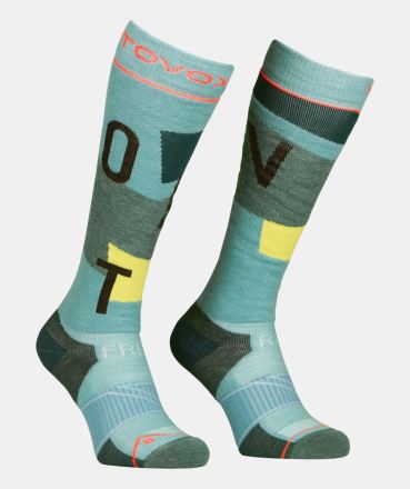 Dámské lyžařské ponožky Ortovox Free Ride Long Socks Cozy ice waterfall