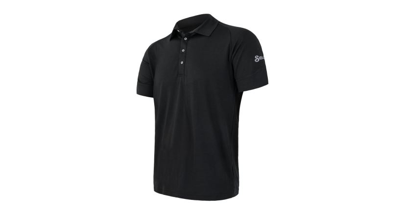 Pánské funkční triko SENSOR Merino Active Polo kr.rukáv černá