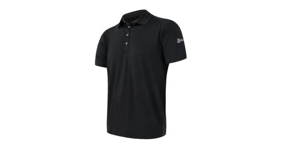 Pánské funkční triko SENSOR Merino Active Polo kr.rukáv černá