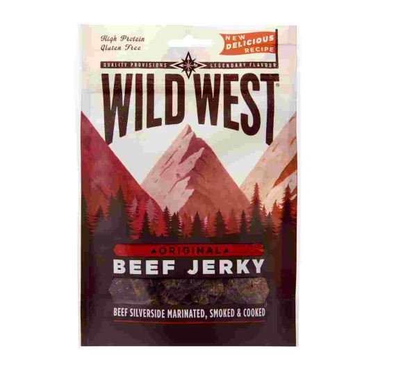 Sušené maso Wild West Beef Jerky Original (70 g, 203 kcal)
