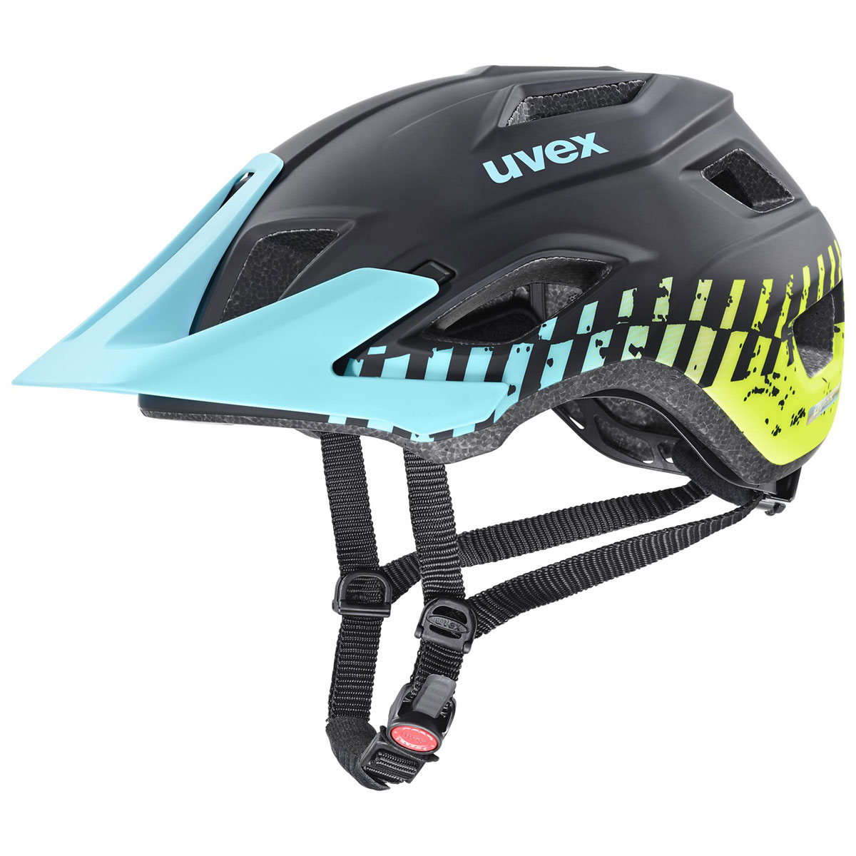 Cyklistická helma Uvex Access BlackAqua Lime Mat 52-57cm