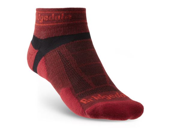 Pánské běžecké ponožky Bridgedale Trail Run UL T2 MS Low red