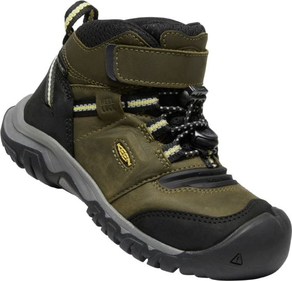 Dětské trekové boty Keen Ridge Flex Mid WP Children Dark olive/dusky citron