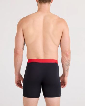 Pánské boxerky SAXX Essential Cotton (3 Pack) Boxer Brief red/navy/turbulence waistband (2)