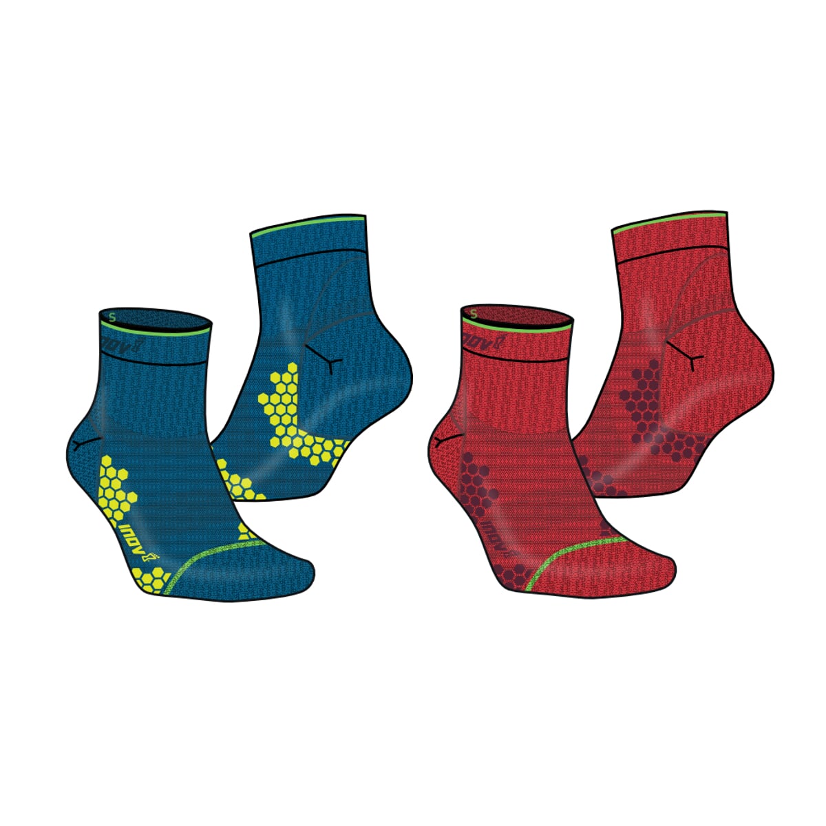 Ponožky Inov-8 Trailfly Sock Mid blue/red L