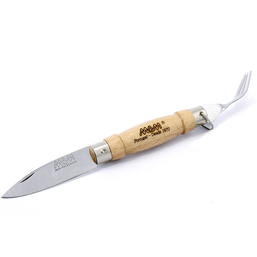 Zavírací nůž s vidličkou MAM Traditional 2020 6,1 cm buk