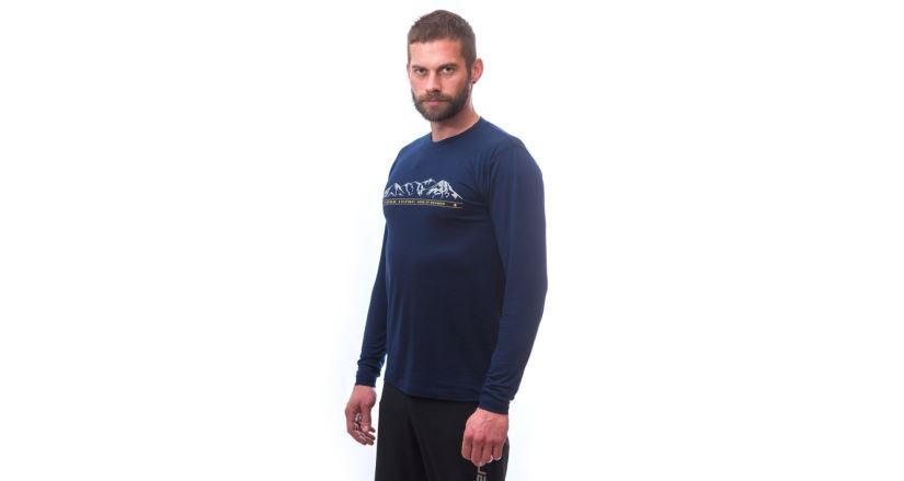 Pánské funkční triko Sensor Merino Active PT Mountains Tmavě modrá (1)