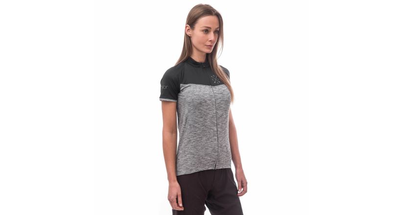 Dámský dres Sensor Cyklo Motion celozip šedá/černá (1)
