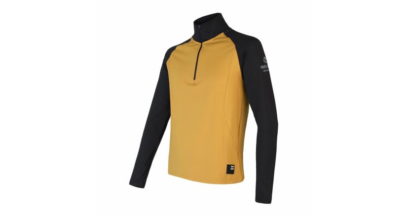 Pánská funkční mikina SENSOR Coolmax Thermo zip mustard/černá