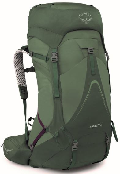 Dámský expediční batoh Osprey Aura AG LT 50L Koseret/darjeeling spring gren