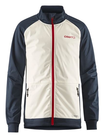 Dětská bunda Craft CORE Warm XC modrá, celkový pohled na přední stranu.
