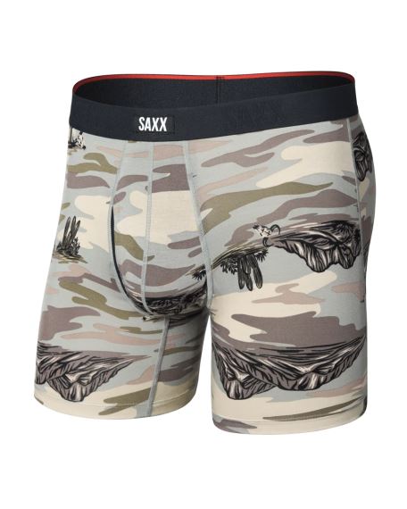 Pánské boxerky SAXX Vibe Xtra Soft Comfort Boxer Brief scenic desert-neutral grey