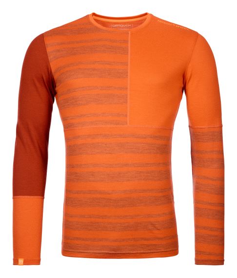 Pánské funkční triko ORTOVOX 185 Rock'n'Wool Long Desert orange