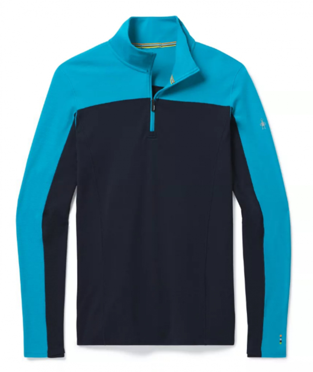 Pánské tričko Smartwool M Merino Sport 250 LS 1/4 zip sea blue/deep navy M