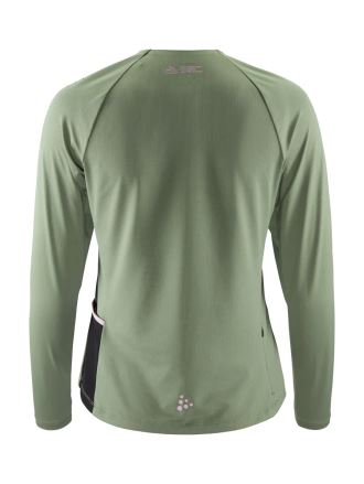 Zadní pohled na dámské triko Craft PRO Trail Wind LS zelená. (1)
