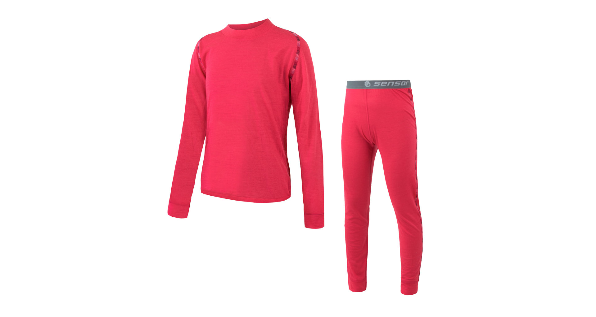 Dětské funkční prádlo SENSOR Merino Air set dětský dl.rukáv + spodky magenta 130