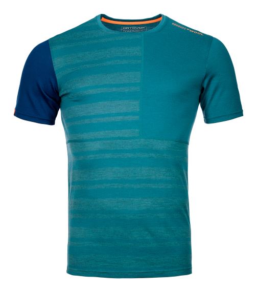 Pánské funkční triko ORTOVOX 185 Rock'n'Wool Short Pacific green