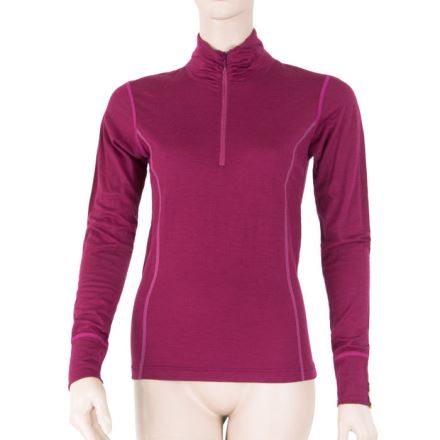 Dámské funkční tričko s dlouhým rukávem, stojáčkem a zipem SENSOR Merino Active lilla (4)