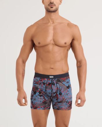 Pánské boxerky SAXX Vibe Xtra Soft Comfort Boxer Brief night garden-red hot (1)