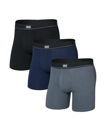 Pánské boxerky SAXX Essential Cotton (3 Pack) Boxer Brief black/turbulence/maritime