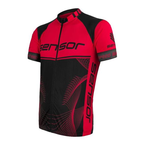 Pánský cyklistický dres s krátkým rukávem SENSOR Cyklo Team Up černá/červená