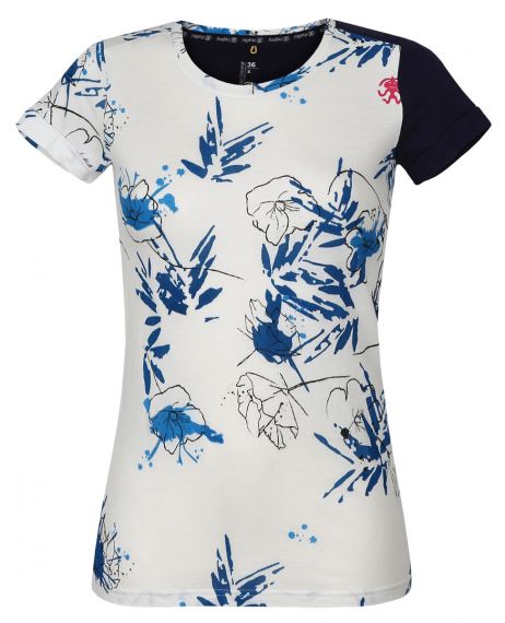 Dámské tričko z bio bavlny s krátkým rukávem Rafiki Chulilla Print indigo